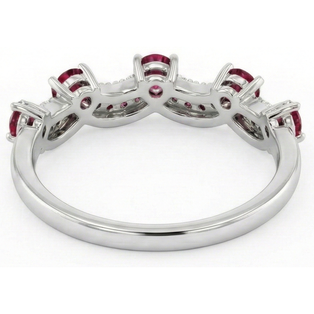 Aus der Erde Abgebauter Natürlicher Diamant Ehering 1,74 Karat Burma Rubin Damen Schmuck