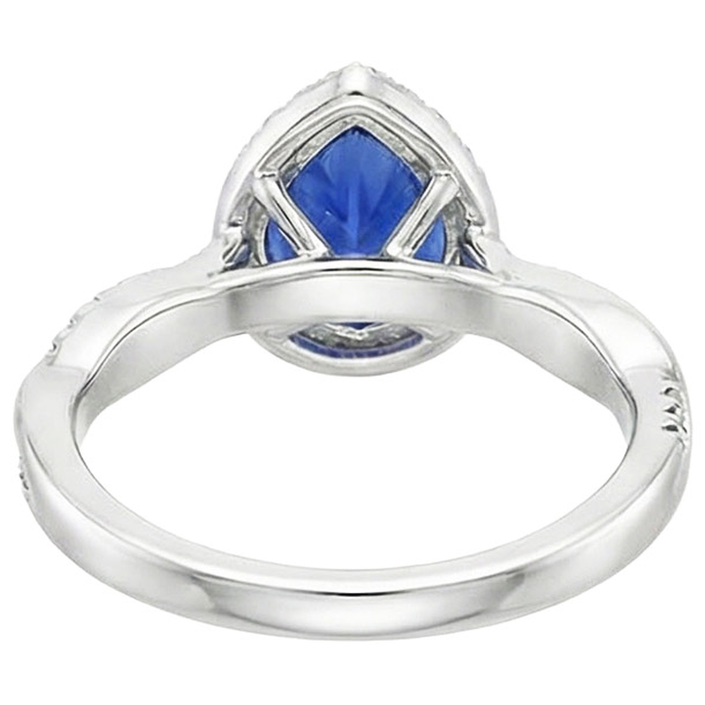 echter round saphir 5.50Karat ring Seitenansicht