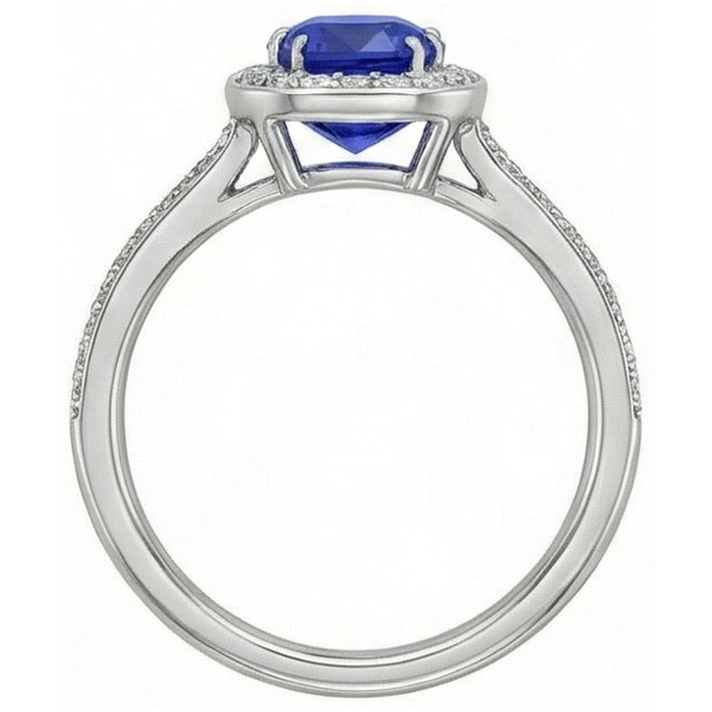 echter round diamant 3Karat ring Profilansicht