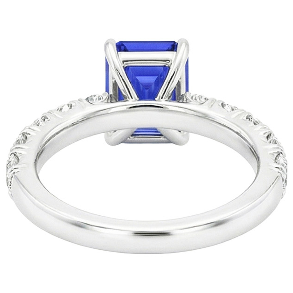 Aus der Erde Abgebauter Natürlicher Diamant Pave Fassung Ring Smaragd Ceylon Saphir 5 Karat