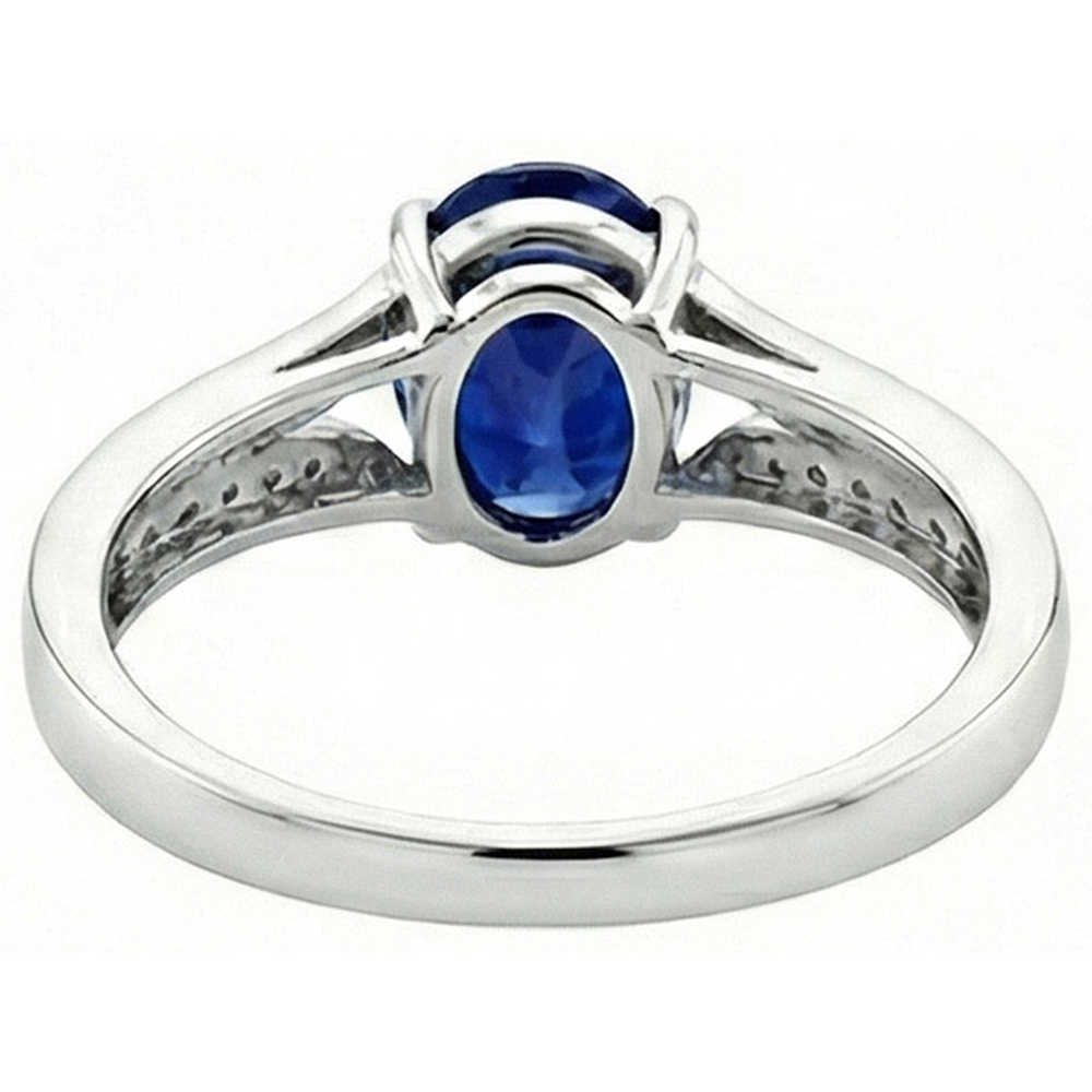Aus der Erde Abgebauter Natürlicher Diamant-Verlobungsring Oval Blue Saphir Split Shank 3,50 Karat Neu
