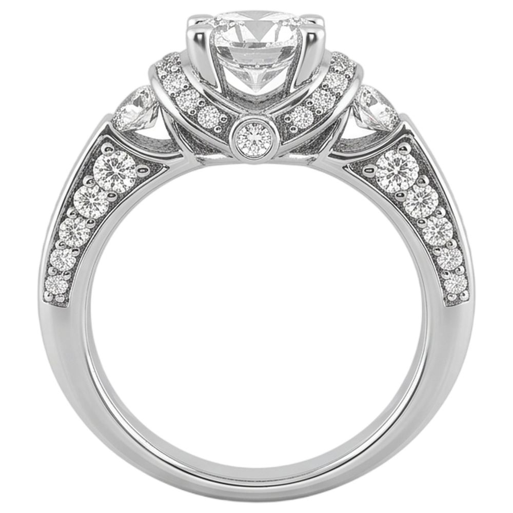 Aus der Erde Abgebauter Natürlicher Diamant-Verlobungsring mit Akzent Weißgold 1,70 ct.