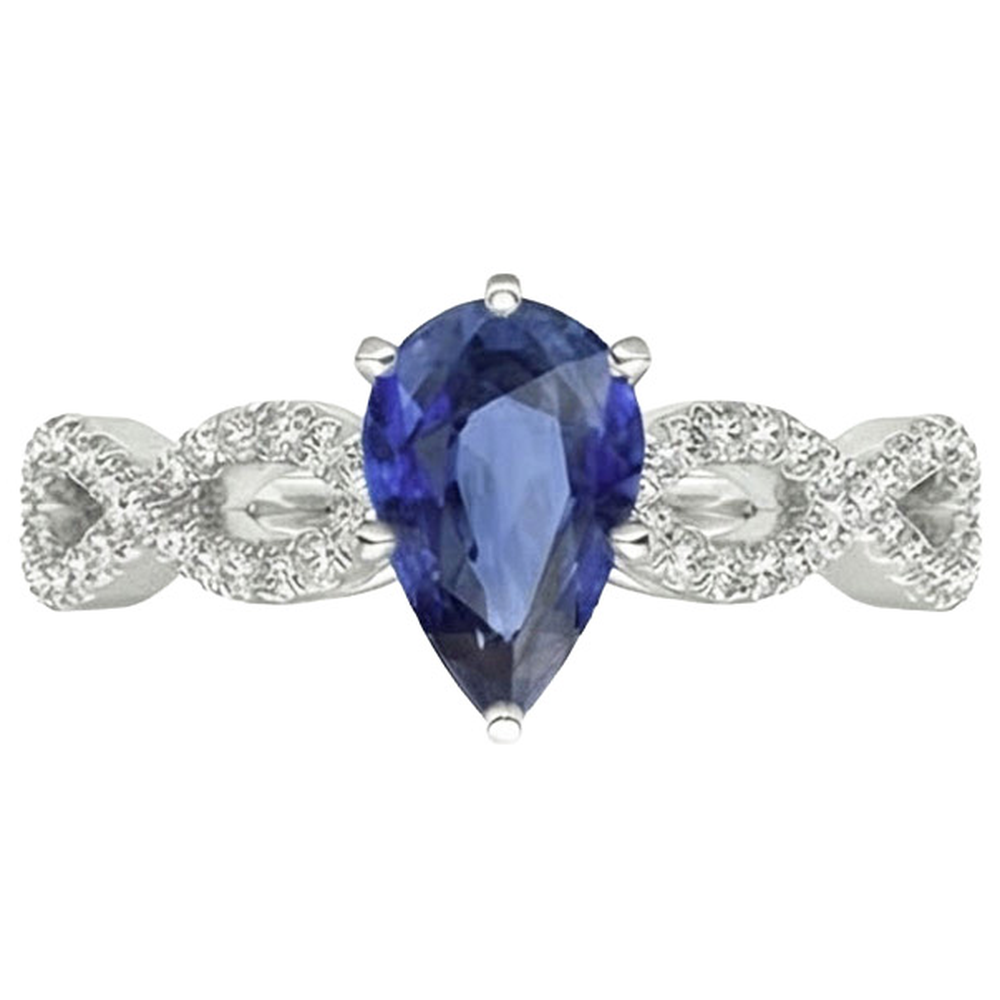 Natürlicher Diamant ( nicht im Labor gezüchtet )schmuck Ceylon Saphir Ring Twisted Shank Style 3,50 Karat