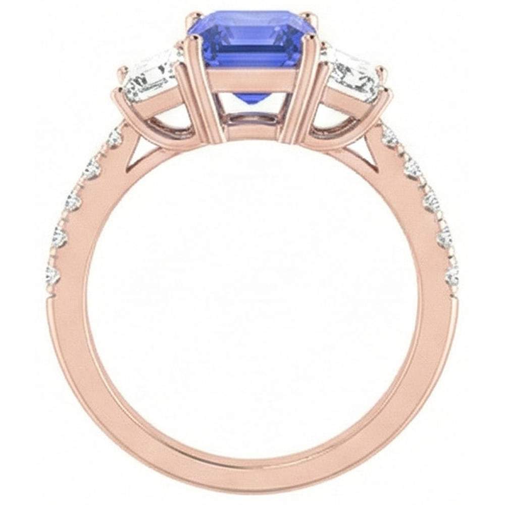echter round diamant 3Karat ring Profilansicht