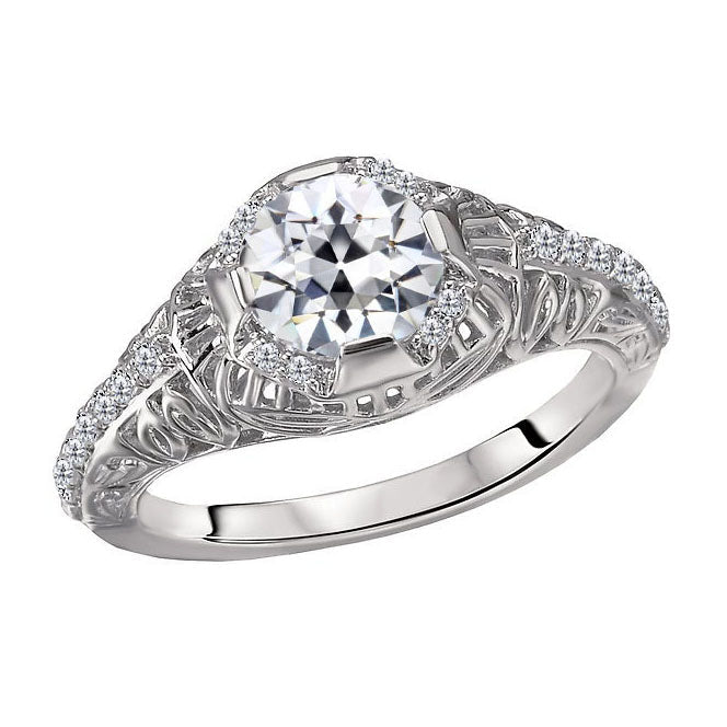 Ausgefallener Echt Diamantring rund Old Miner Gold Damenschmuck 3,50 Karat