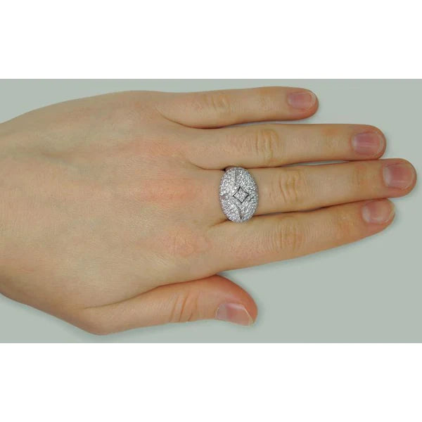 Ausgefallener runder Echt Diamant-Verlobungsring 1,27 Karat Weißgold 14K