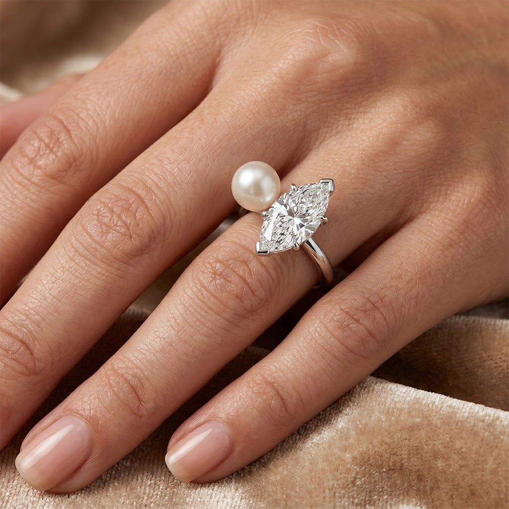 Authentischer Marquise Diamant Einzelstein-Ring – 2,5 Karat in
