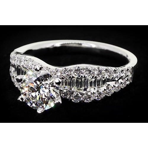 Band-Stil Damen Ring Runder Echt Diamant 6 Krappen Satz 2,75 Karat