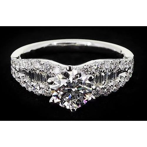 Band-Stil Damen Ring Runder Echt Diamant 6 Krappen Satz 2,75 Karat