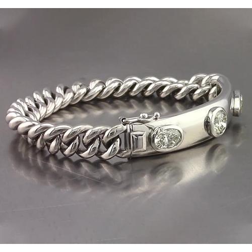 Bar Armband 4,50 Karat Oval, Rund & Marquise Echt Diamant Herrenarmband