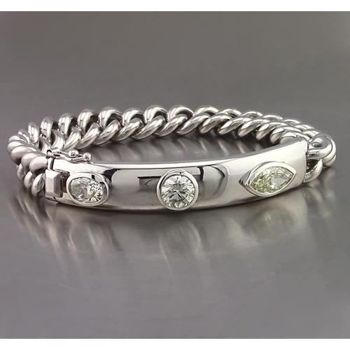 Bar Armband 4,50 Karat Oval, Rund & Marquise Echt Diamant Herrenarmband