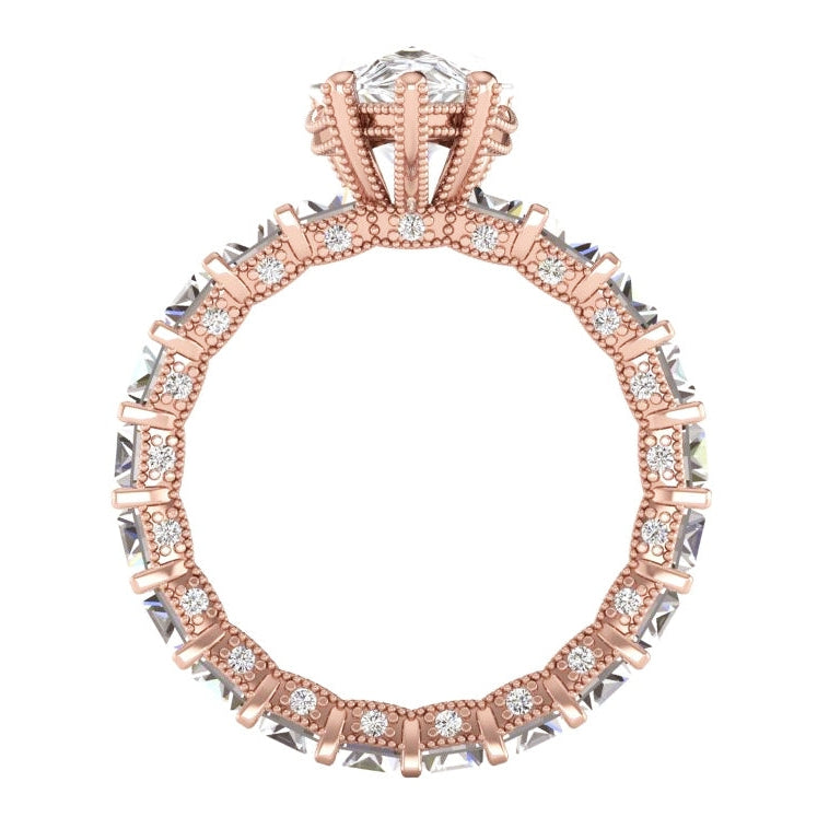 Birne & Baguette Echt Diamantring