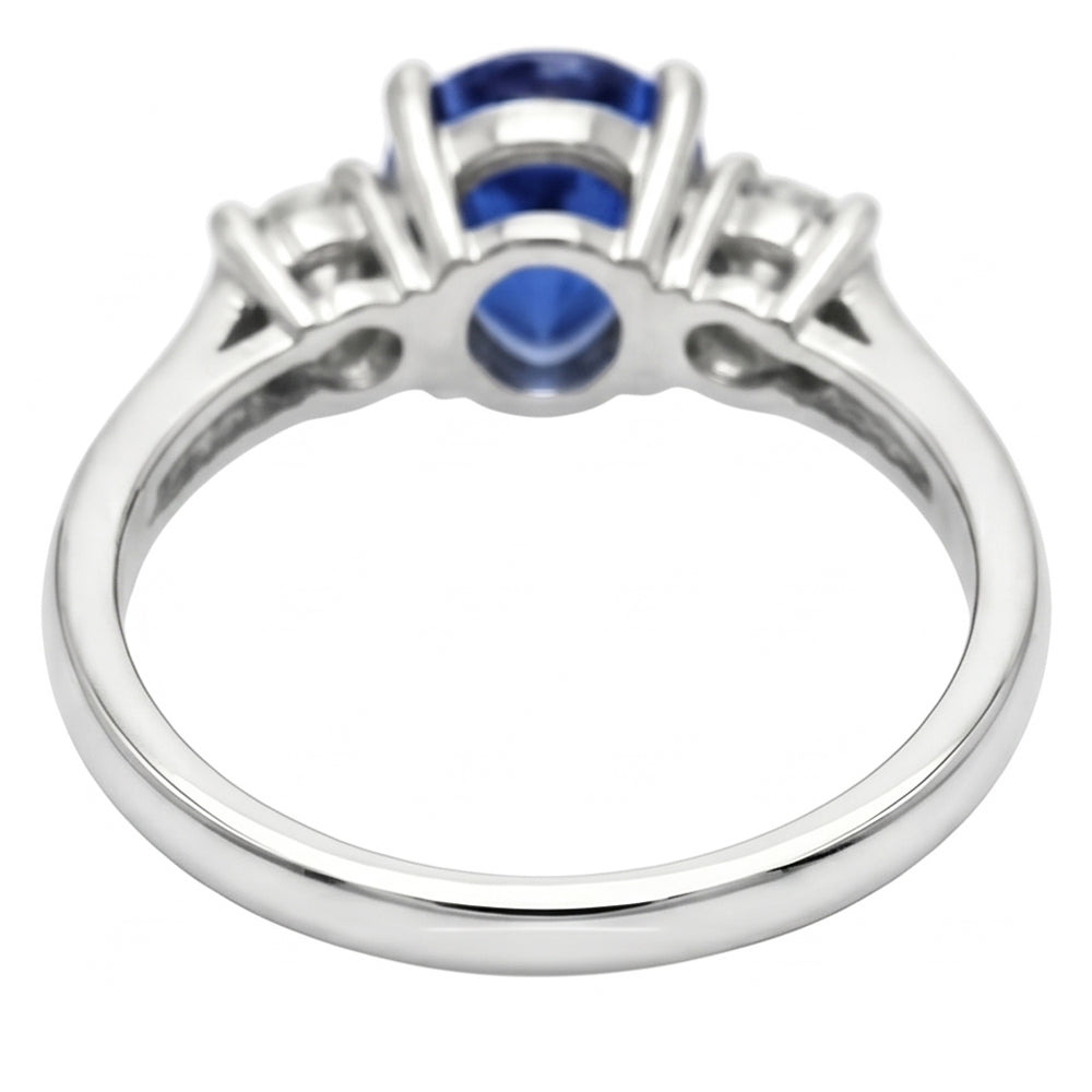 Birne Ceylon Saphir Aus der Erde Abgebauter Natürlicher Diamant Weißgold Ring 4.21 ct Schmuck