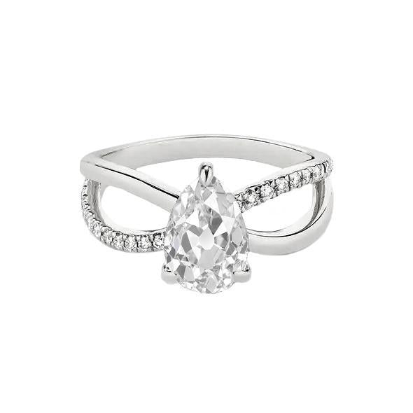Birne alter Bergmann Echt Diamant Ehering Split Shank Schmuck 3 Karat