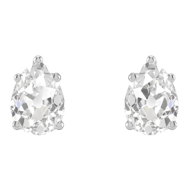 Birne alter Bergmann Echt Diamant Gold Ohrstecker Solitär Ohrringe 6 Karat