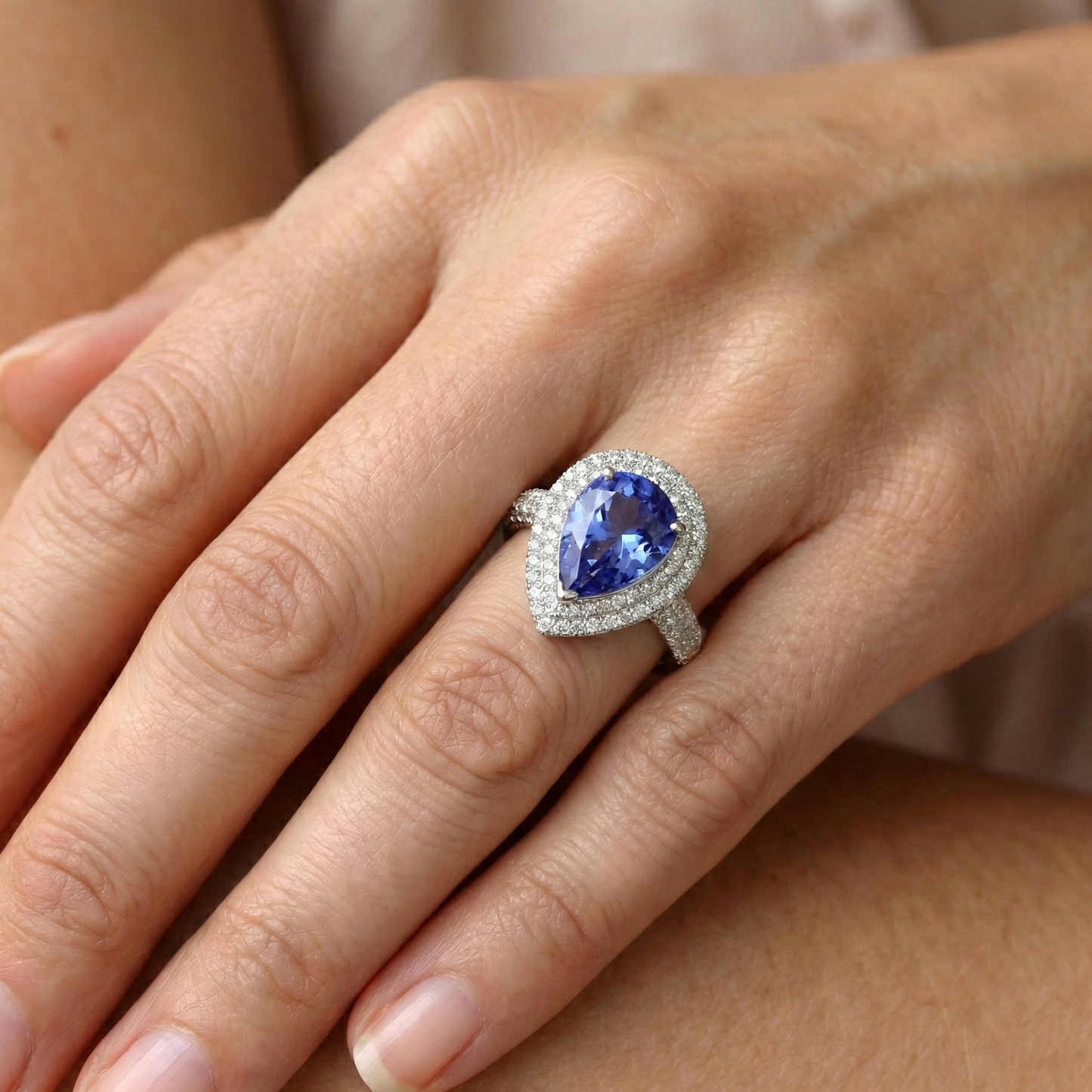 echter round diamant 4.40Karat ring mit Diamantbesatz