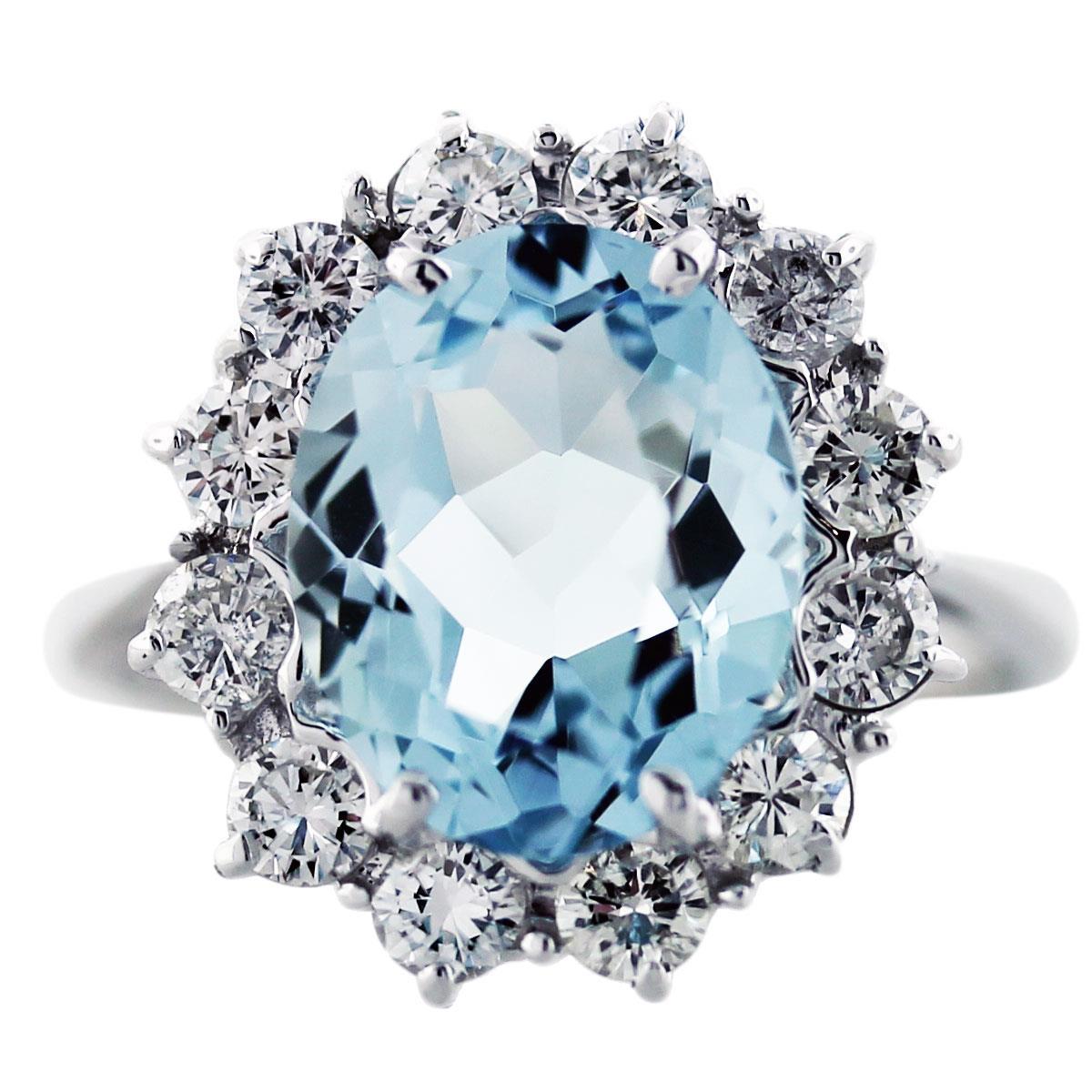 Blauer Aquamarin-Edelstein-Cocktailring