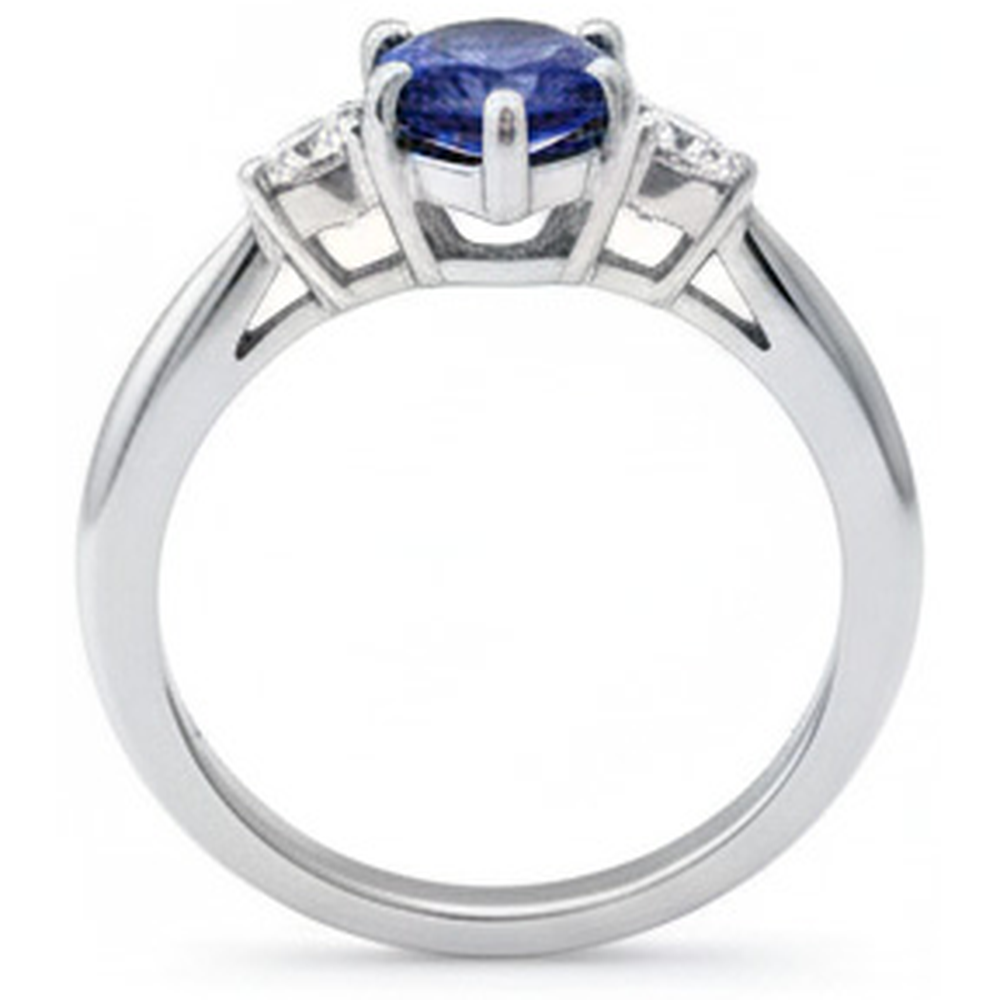 Blauer Saphir-Aus der Erde Abgebauter Natürlicher Diamant-Ehering