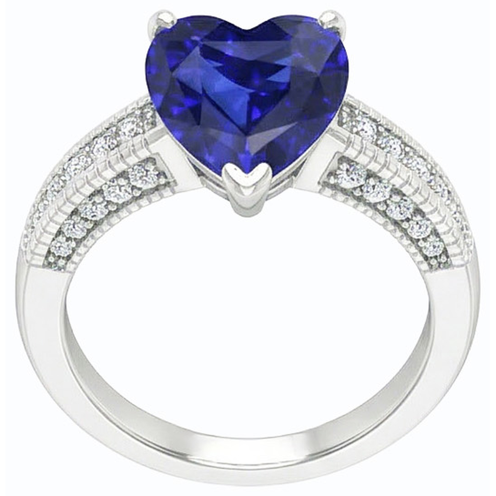 Blauer Saphir-Ceylon-Sri-Lanka-Natürlicher Diamant ( nicht im Labor gezüchtet )ring