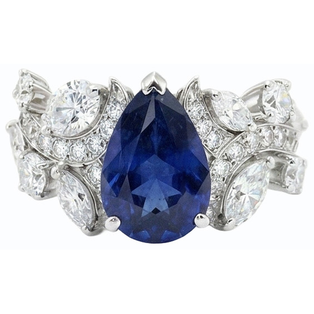 echter marquise diamant 2.50Karat ring auf Weiß
