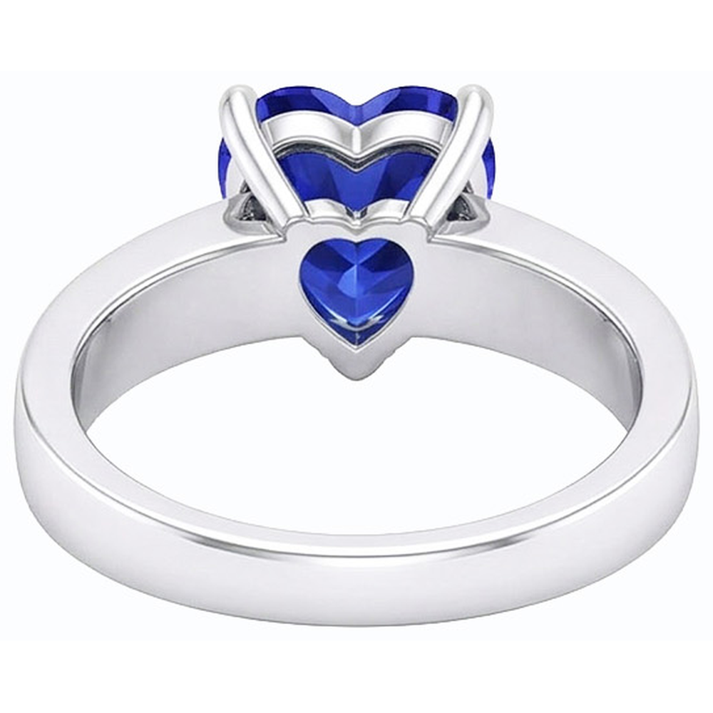 Blauer Saphir Natürlicher Diamant ( nicht im Labor gezüchtet )ring Herzschliff Edelstein Gold 14K 2,50 Karat