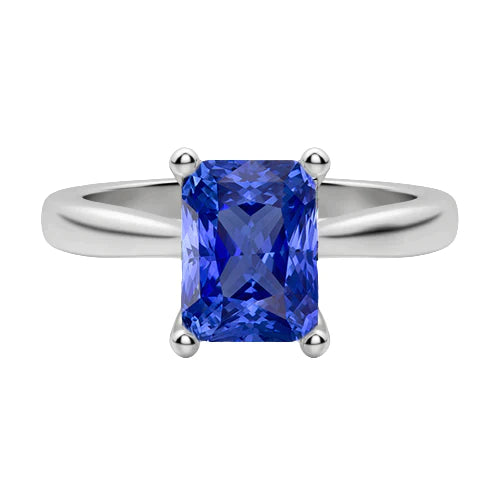 Blauer Saphir-Solitärring mit 2 Carat
