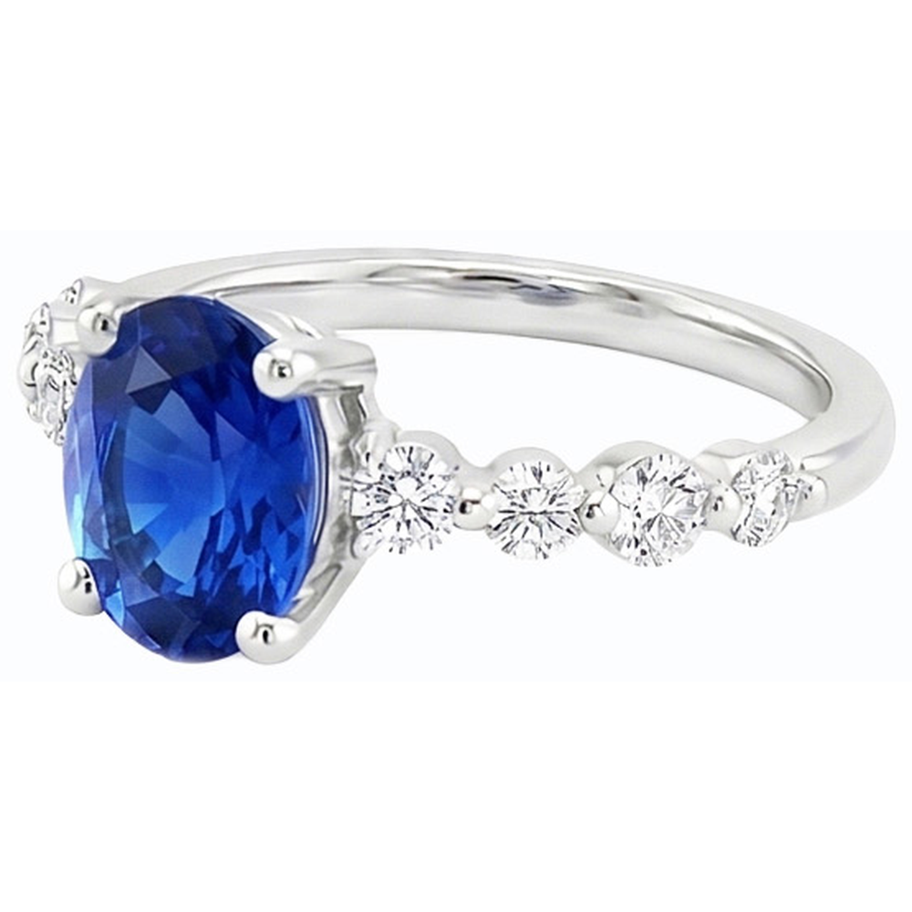 echter oval diamant 4.50Karat ring auf Weiß