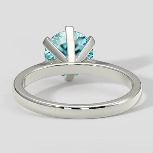 Bläulicher runder Paraiba-Ring 3 Karat