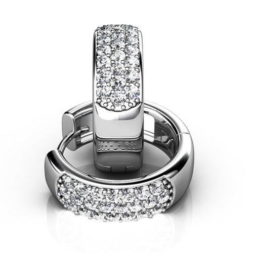 Breite 14-Karat-Gold-Echt Diamant-Huggie-Ohrringe