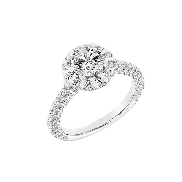 Brilliant Cut 1.90 Carats Echt DiamantSolitaire Ring With Accents