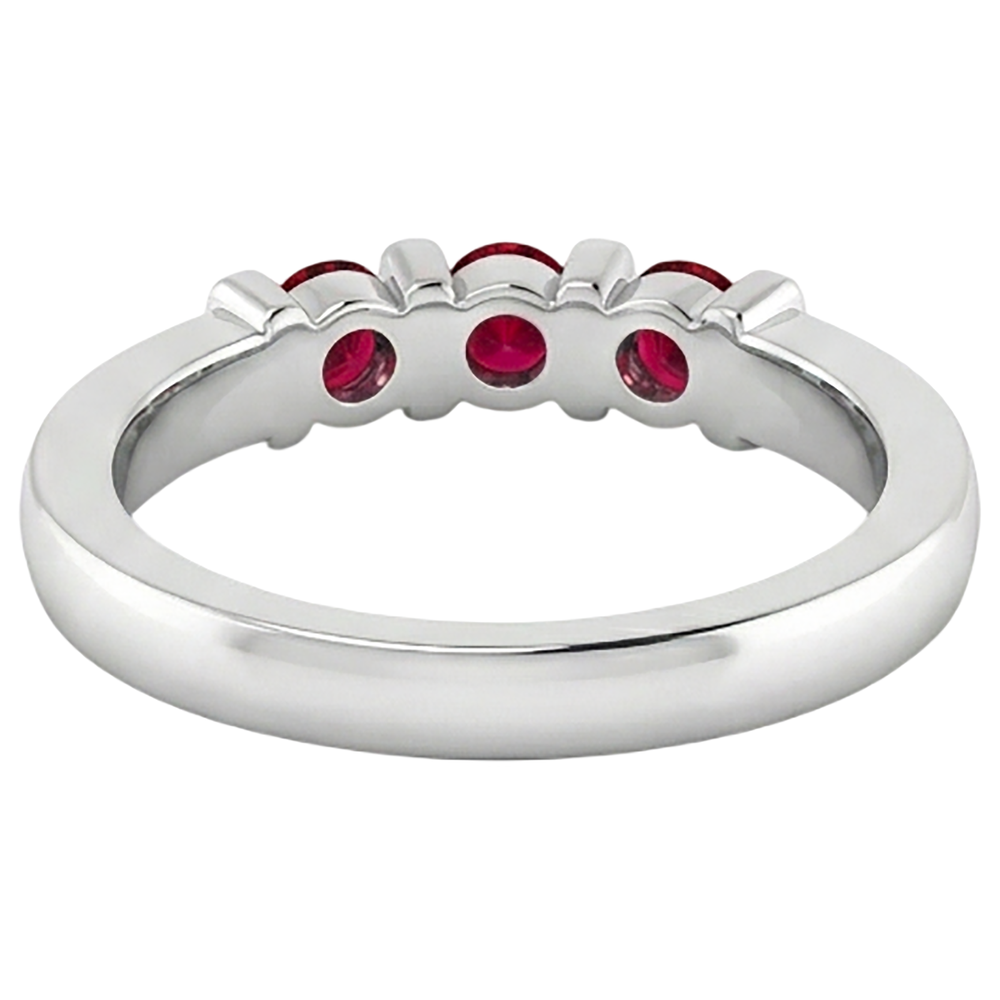 Burma Rubinring mit drei Steinen 0,90 Karat Barfassung Schmuck Neu