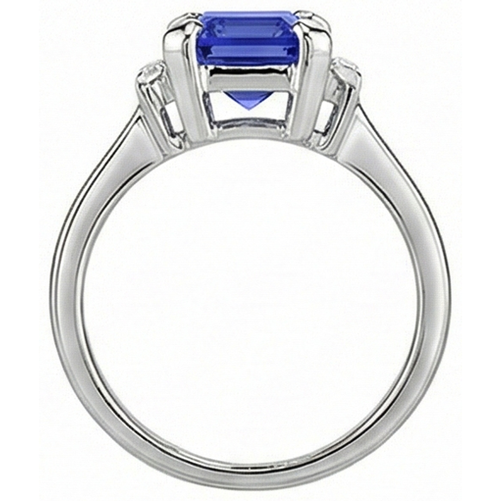echter baguette diamant 2.50Karat ring Profilansicht
