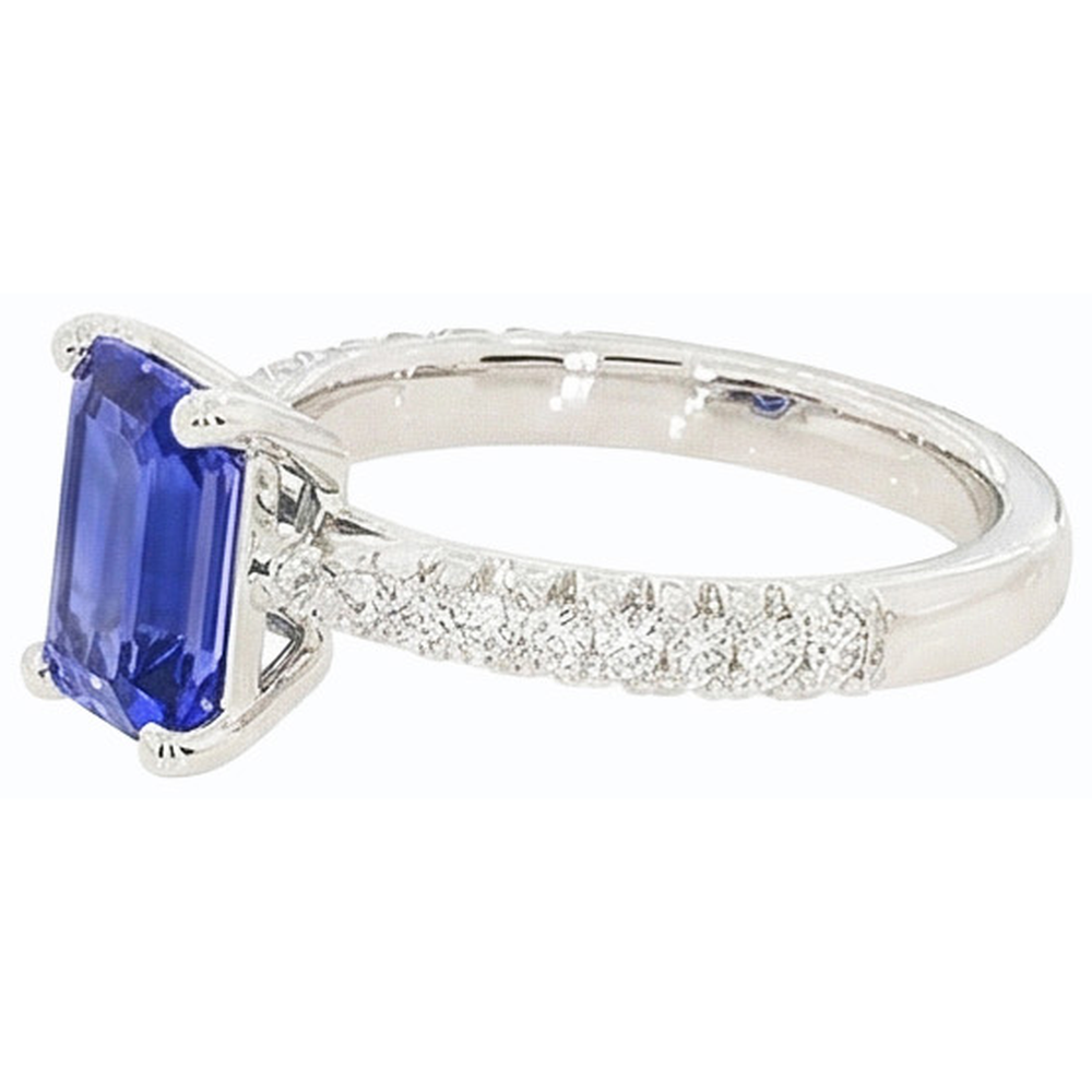 echter round diamant 3.75Karat ring Profilansicht