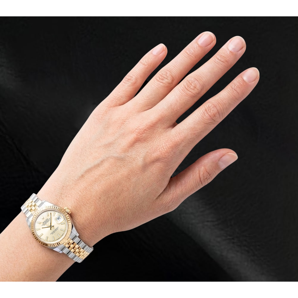 Rolex Damen Datejust 28 mm 279173 Champagnerfarbenes Leuchtzifferblatt