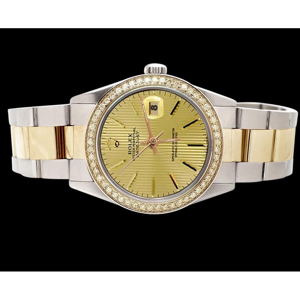 Champagner Stick-Zifferblatt Rolex Betrachten Edelstahl & Gold Datejust Rolex Oyster SCHNELLES EINSTELLEN