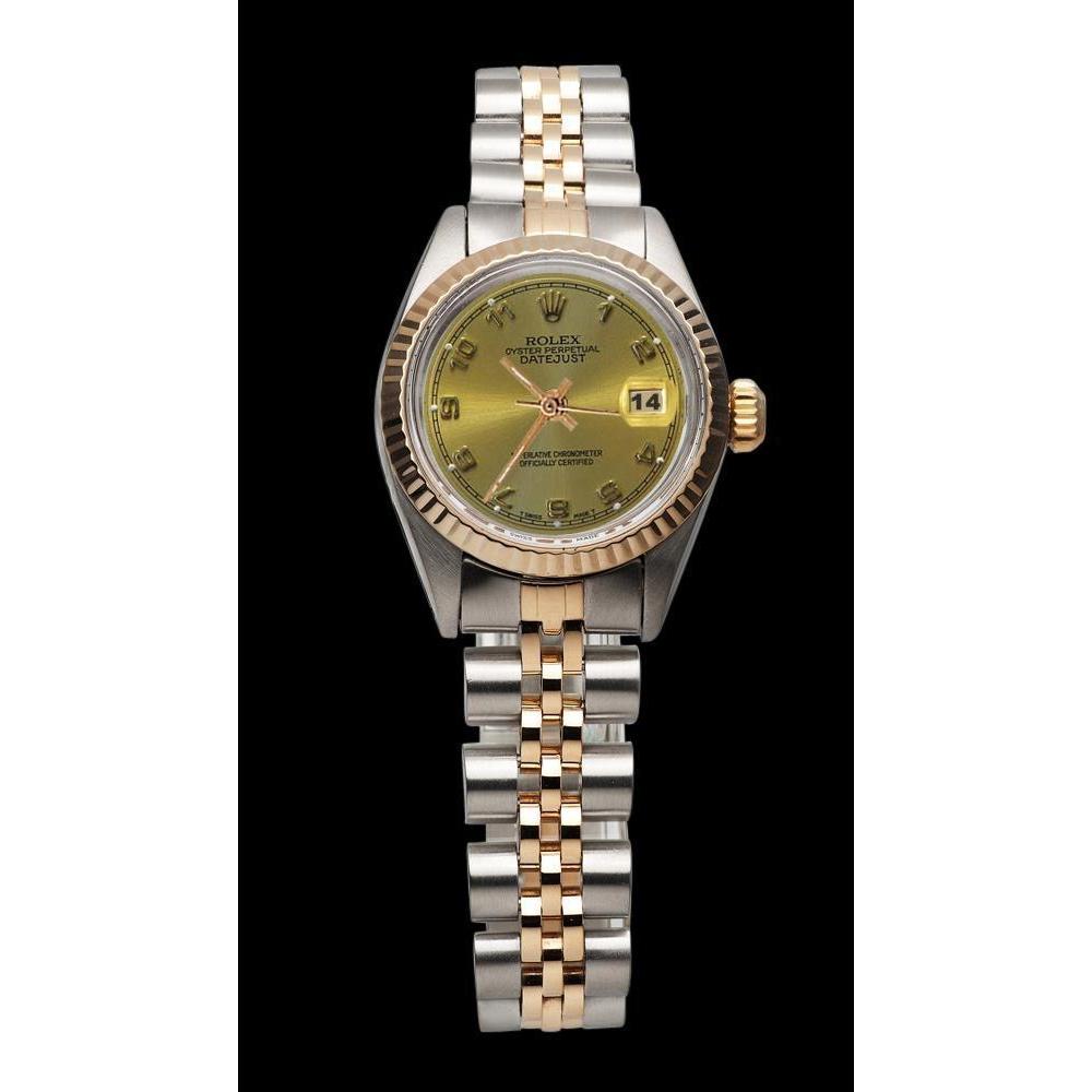 Champagnerfarbenes arabisches Zifferblatt, Edelstahl und Gelbgold, Jubilee Dame Rolex Datejust
