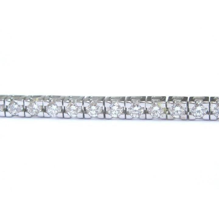 Channel Set Rundschliff Echt Aus der Erde Abgebauter Natürlicher Diamantarmband 5.10 Karat Weißgold 14K