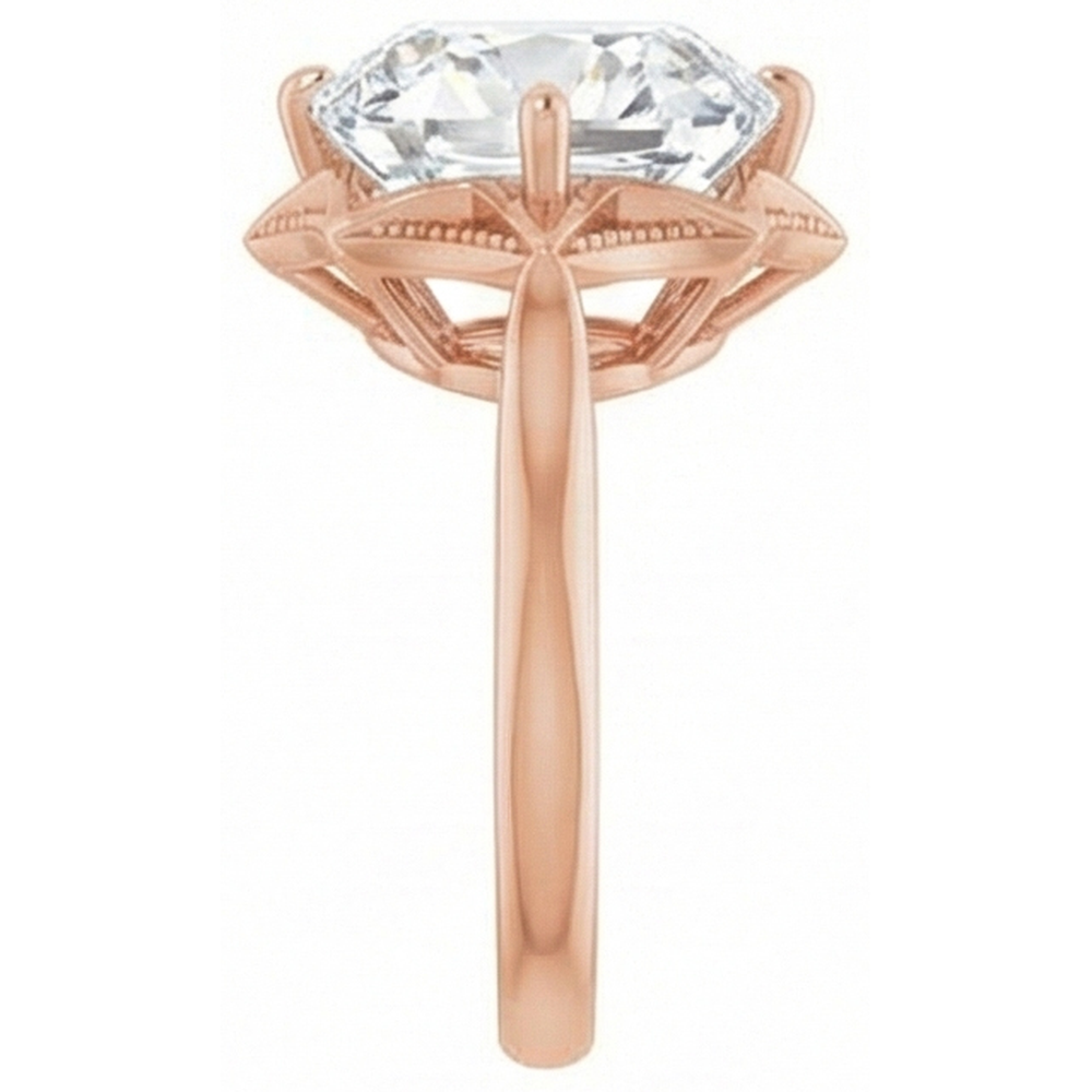 Naturreiner Brillant Solitär-Ring 5 Karat 14K Roségold – Draufsicht