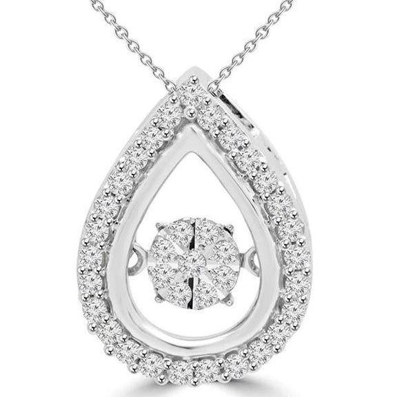 Damen Anhänger Halskette 5,40 Karat Echt Diamanten im Rundschliff Weißgold 14K