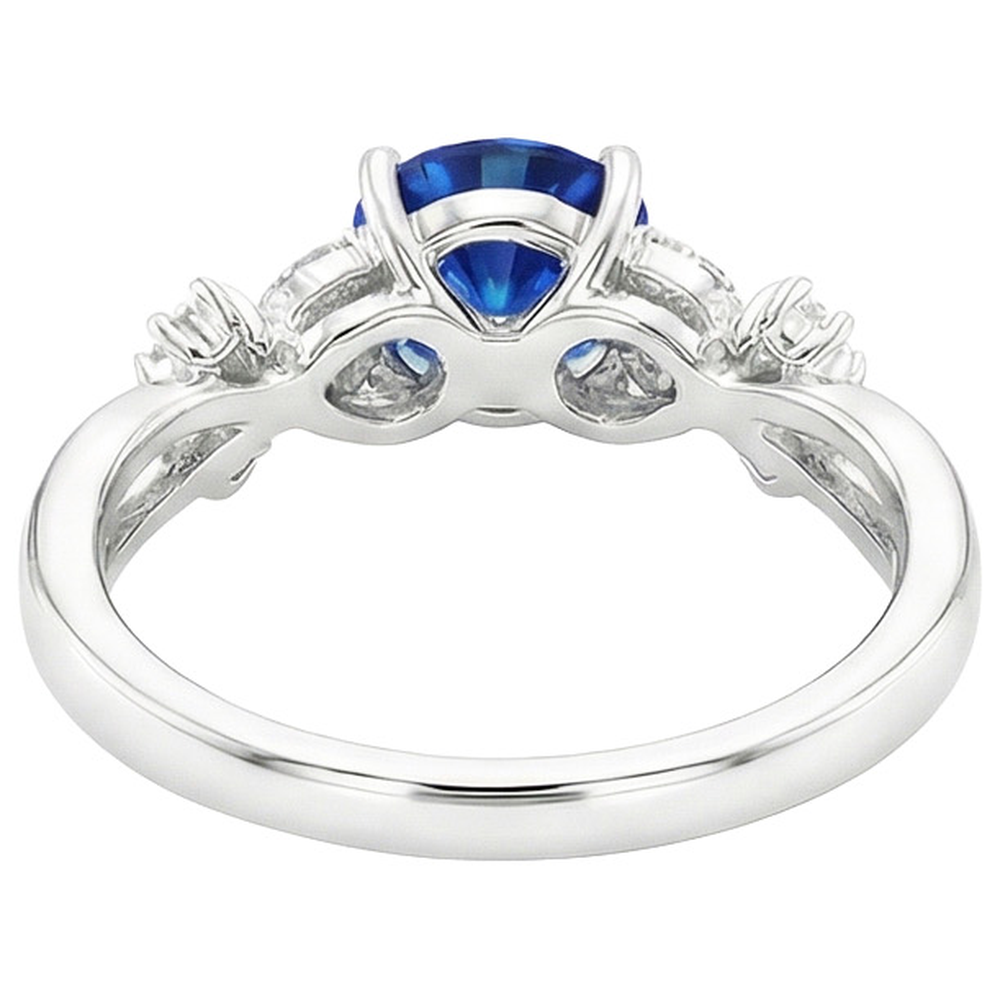 Damen Aus der Erde Abgebauter Natürlicher Diamantring Natürlicher blauer Saphir 3 Karat Marquise Steine