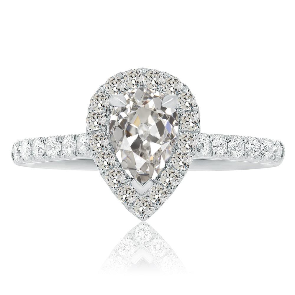 Damen Birne alter Bergmann Echt Diamant Halo Ring 5.50 Karat Goldschmuck