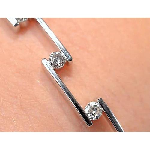 Damen Echt Diamant Armreif 1,80 Karat Weißgold 14K Schmuck