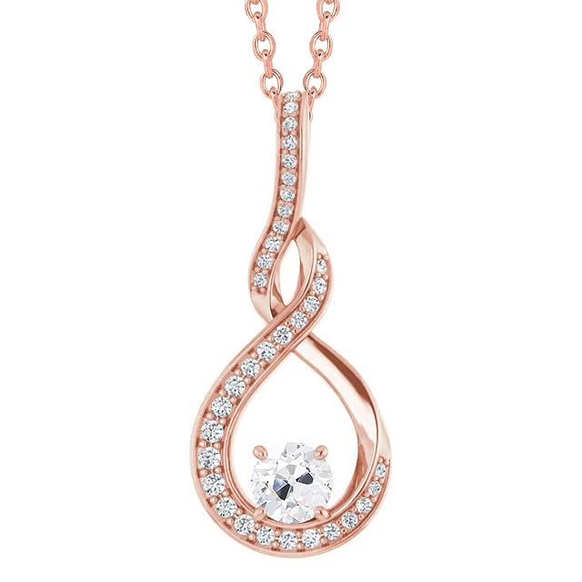 Damen Echt Diamant Slide Anhänger alter Bergmann Schmuck 2.50 Karat Krappenset