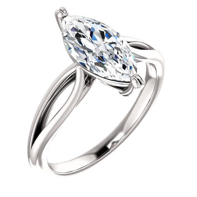 Damen Echt Diamant-Solitär-Verlobungsring 2,50 Karat geteilter Schaft