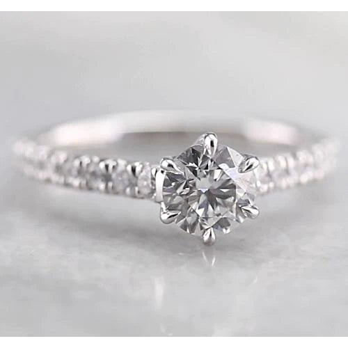 Damen Echt Diamant-Verlobungsring 1,50 Karat Weißgold 14K