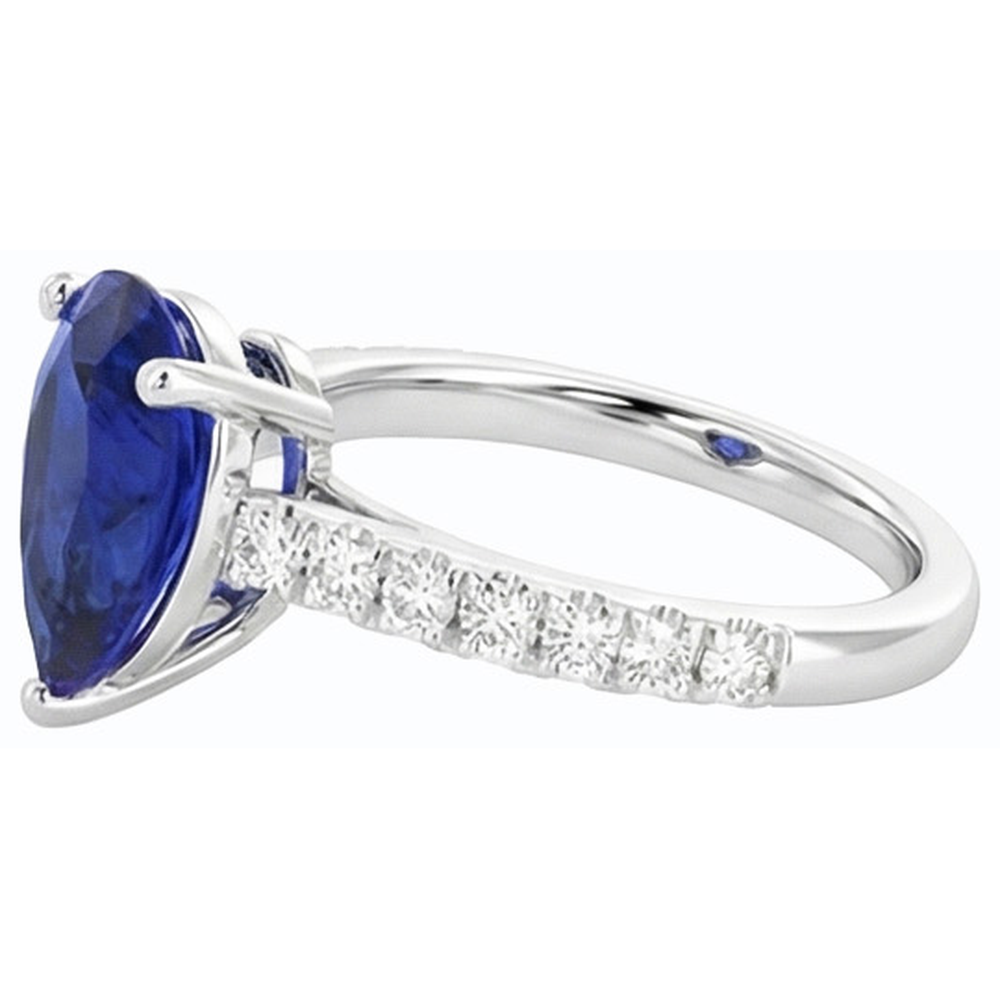 Damen Edelstein Solitaire Ceylon Saphir Ring mit Akzenten 4 Karat