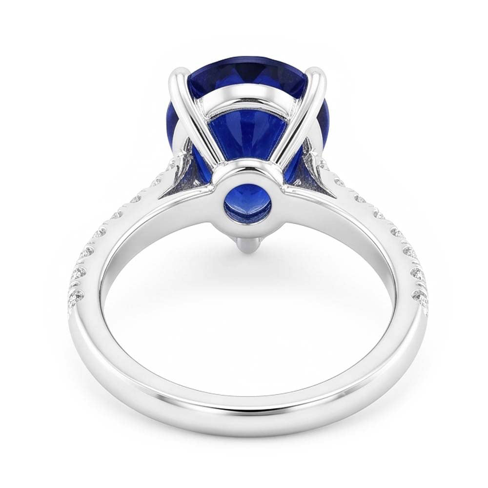 Damen Edelstein Solitaire Ceylon Saphir Ring mit Akzenten 4 Karat