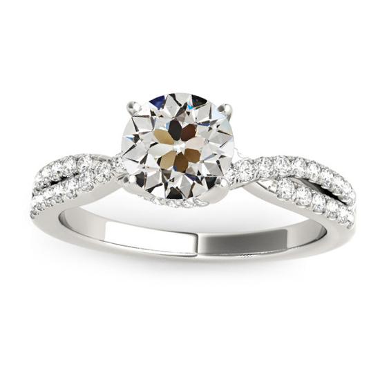Damen Ehering Alteuropäischer Echt Diamant Gespaltener Schaft 3.75 Karat