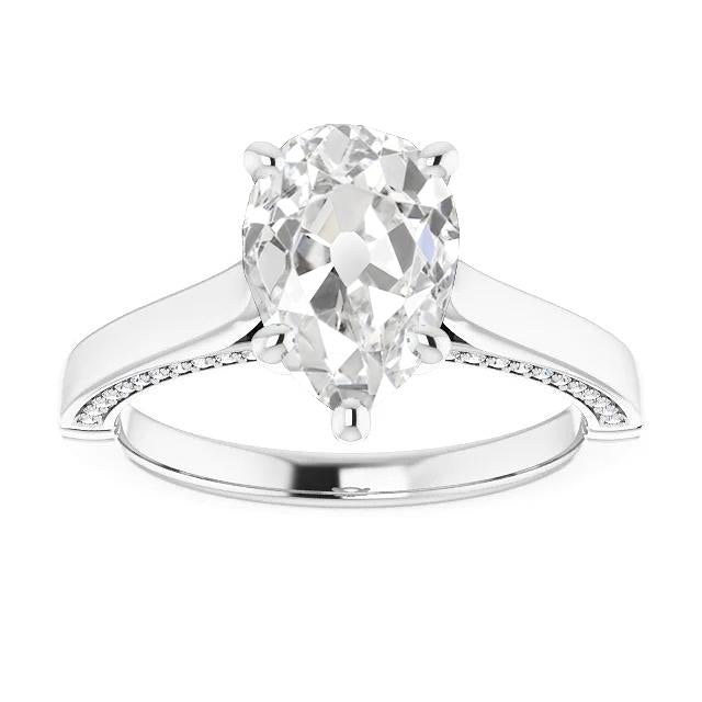 Damen Ehering Rund & Birne alter Bergmann Echt Diamanten 5.75 Karat