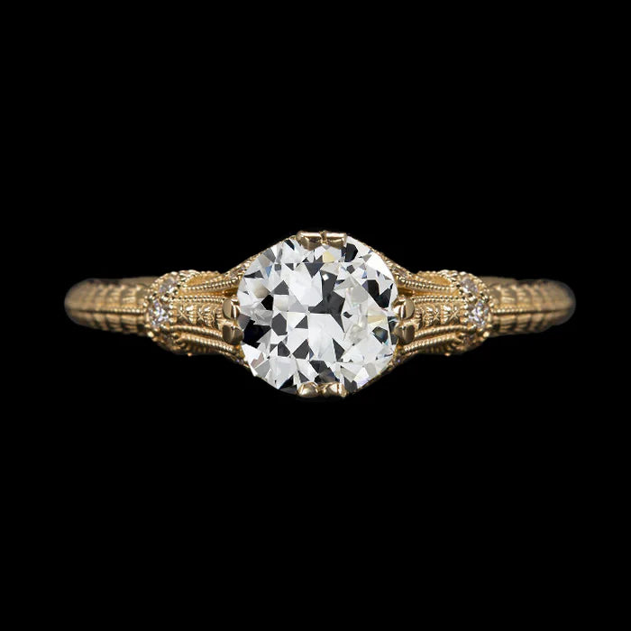 Damen Ehering Rund alter Bergmann Echt Diamant 14K Gold 2.50 Karat